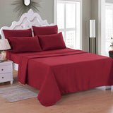 Plain Maroon Bedsheet with 4 pillow covers