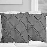 Pack of 2 Pintuck Cushions - Dark grey