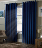 Pack of 2 Plain Dyed Eyelet Curtains With linning - Blue