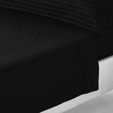 Luxury Black Satin Stripe Duvet Set - 6 Pieces - DecorStudio - Duvet Cover