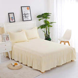 Cream Frill Bedsheet with 2 Sham pillow covers - DecorStudio - Bedsheet