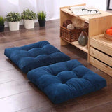 Pack of 2 Filled Square Shape Floor Cushions - Navy Blue