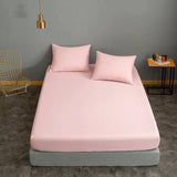 Solid Dyed Cotton Fitted Sheet with pillow covers - Light Pink