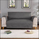 Luxury Quilted Sofa Cover-Dark Grey