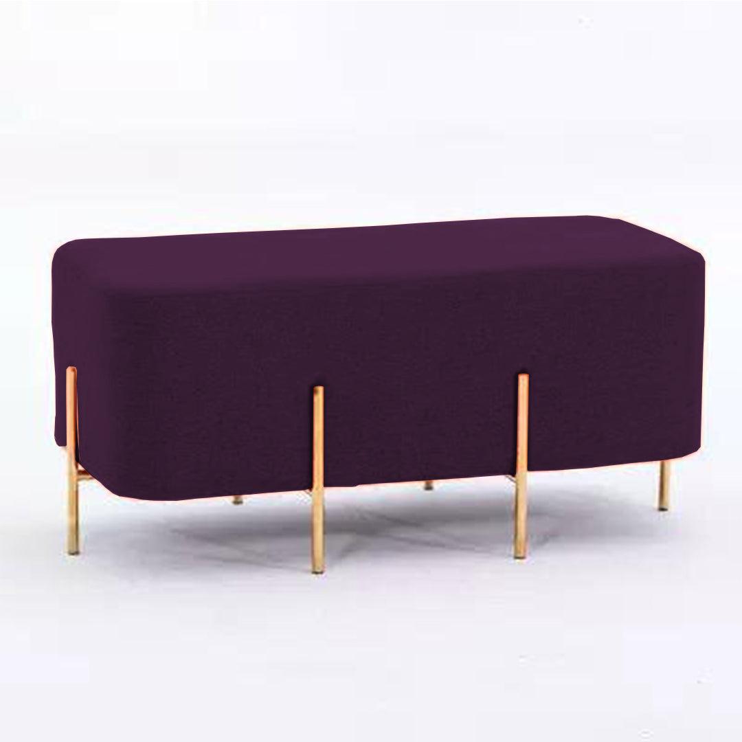 Purple Royal Wooden stool With Steel Stand - 2 seater - DecorStudio - Wooden Products