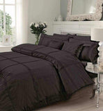 Exotic Chocolate Brown Box Pleated Duvet Set - 8 Pieces