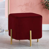 Royal Wooden stool With Steel Stand - Maroon - DecorStudio - Wooden Products
