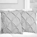 Pack of 2 Pintuck Cushions - Light grey