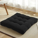 Pack of 2 Filled Square Shape Floor Cushions - Black