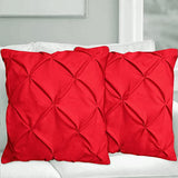 Pack of 2 Pintuck Cushions - Red - DecorStudio - CUSHIONS