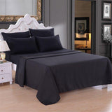 Plain Pure Black Bedsheet with 4 pillow covers