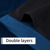 Plain Velvet Eyelet Curtains With black lining - Navy blue - DecorStudio - PLAIN DYED CURTAINS