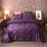 Flower pintuck Purple duvet set-8 pieces - DecorStudio - Duvet Cover