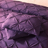 Flower pintuck Purple duvet set-8 pieces - DecorStudio - Duvet Cover