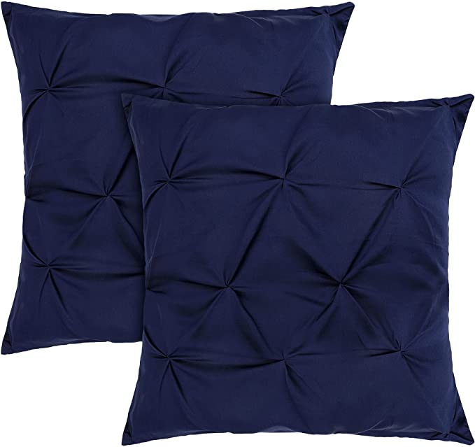 Pack of 2 Pintuck Cushions - Navy Blue - DecorStudio - CUSHIONS