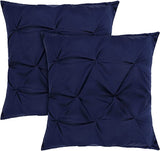 Pack of 2 Pintuck Cushions - Navy Blue