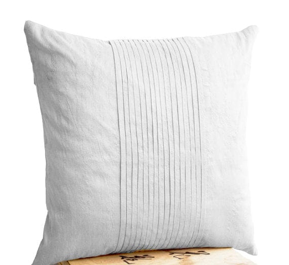 Multi Pleats White Cushion Cover-1 Piece - DecorStudio - CUSHIONS