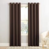 Pack of 2 Plain Dyed Eyelet Curtains with linning - Brown - DecorStudio - PLAIN DYED CURTAINS