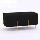 Black Royal Wooden stool With Steel Stand - 2 seater - DecorStudio - Wooden Products