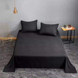 Plain Pure Black Bedsheet with 2 pillow covers
