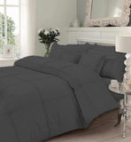 Exotic Charcoal Grey Box Pleated Duvet Set - 8 Pieces