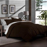 Luxury Plain Solid Box Summer Comforter Chocolate Brown - 3 Pieces - DecorStudio -