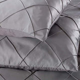 Luxury Light Grey Cross Pleated Duvet Set - 8 Pieces - DecorStudio - Duvet Cover