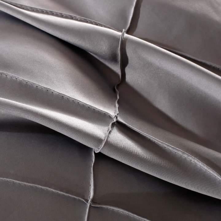 Luxury Light Grey Cross Pleated Duvet Set - 8 Pieces - DecorStudio - Duvet Cover