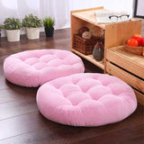 Pack of 2 filled Round Shape Floor Cushions - Baby Pink