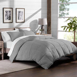 Luxury Plain Solid Box Summer Comforter Light grey- 3 Pieces - DecorStudio -