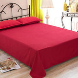 Plain Red Bedsheet with 2 pillow covers - DecorStudio - Bedsheet