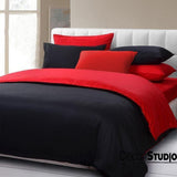 Exotic Luxury Reversible Black And Red Duvet Set - 8 Pieces