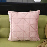 light pink Velvet Diamond pleated Cushion Cover