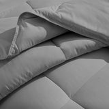Luxury Plain Solid Box Summer Comforter Light grey- 3 Pieces - DecorStudio -