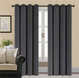 Luxury Plain Velvet Eyelet Curtains With linning - Dark grey