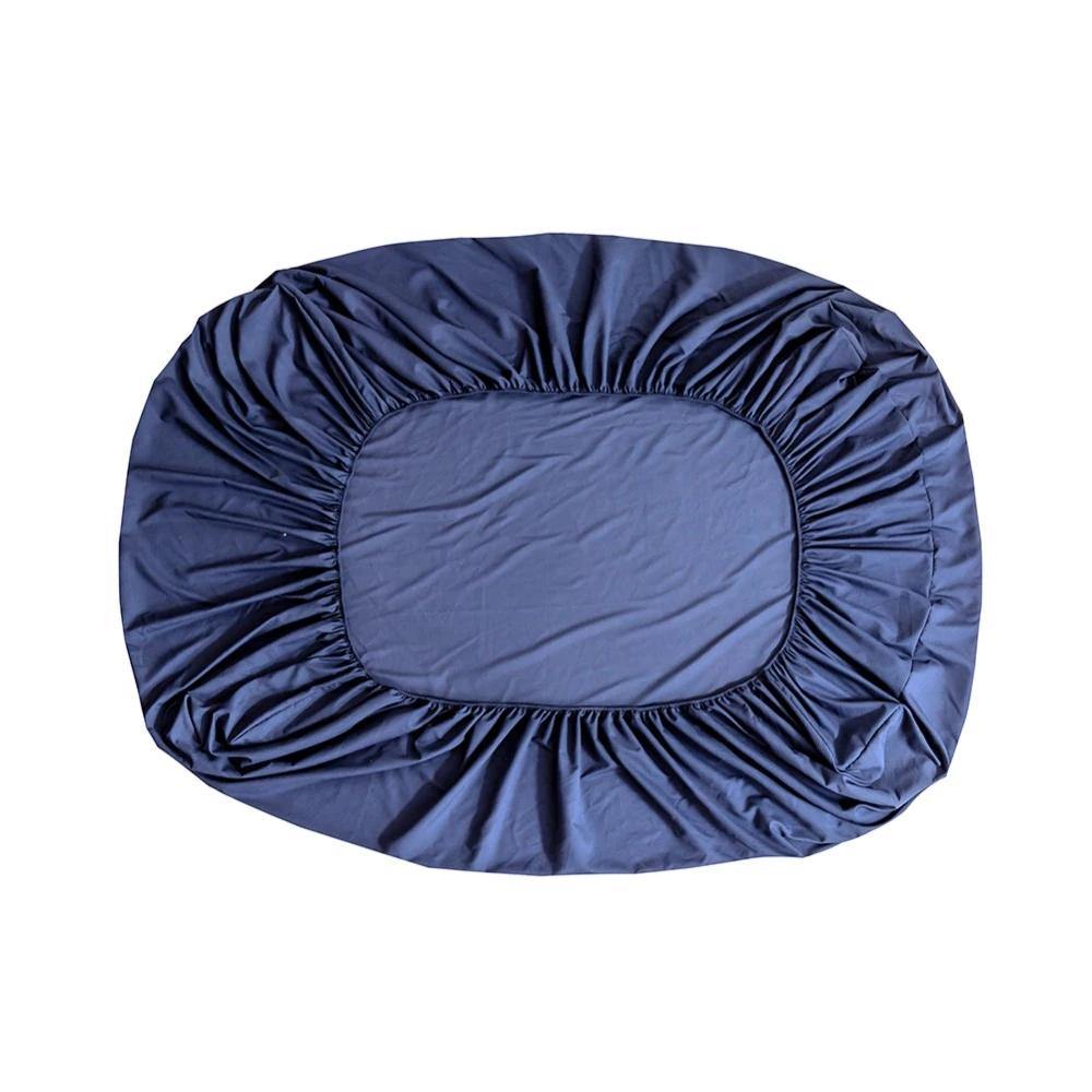 Solid Dyed Cotton Fitted Sheet with pillow covers - Luxury Blue - DecorStudio - Fitted Sheet