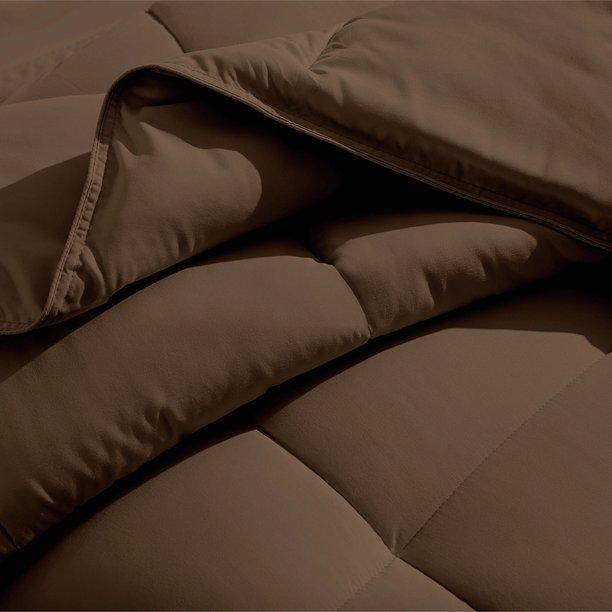 Luxury Plain Solid Box Summer Comforter Chocolate Brown - 3 Pieces - DecorStudio -