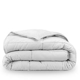 Luxury Plain Solid Box Summer Comforter White- 3 Pieces - DecorStudio -