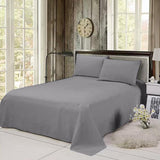 Cotton Satin Plain Bedsheet Set - 3 Pieces - Grey - DecorStudio -