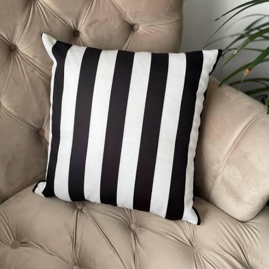 Plain Black and white Stripes cushion cover-1 piece - DecorStudio - CUSHIONS