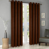 Luxury Plain Velvet Eyelet Curtains With linning- Brown - DecorStudio - PLAIN DYED CURTAINS