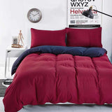 Luxurious Reversible Blue and Maroon Duvet Set-8 Pieces
