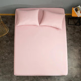 Solid Dyed Cotton Fitted Sheet with pillow covers - Light Pink - DecorStudio - Fitted Sheet