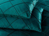 Elegant Cross Pleated Duvet cover Set Teal - 8 Pieces - DecorStudio - Duvet Cover
