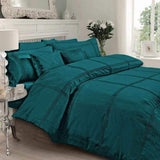 Exotic Teal Box Pleated Duvet Set - 8 Pieces