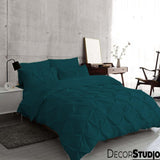 Deluxe Teal Pintuck Duvet Covers Set - 8 Pieces