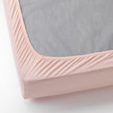 Solid Dyed Cotton Fitted Sheet with pillow covers- Peach - DecorStudio - Fitted Sheet
