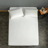 Solid Dyed Cotton Fitted Sheet with pillow covers- White - DecorStudio - Fitted Sheet