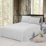 Cotton Satin Plain Bedsheet Set - 3 Pieces - White